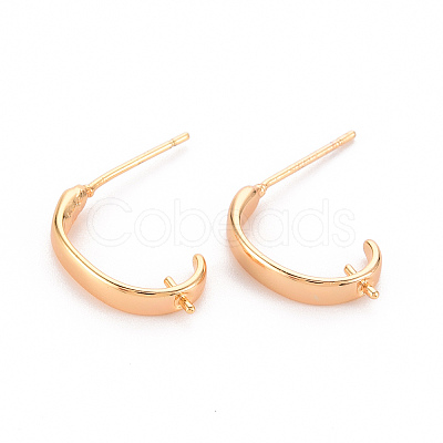 Brass Earring Findings X-KK-T062-208G-NF-1