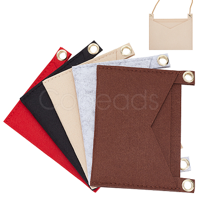 WADORN 5Pcs 5 Colors Felt Bags Organizer Insert PURS-WR0006-86-1