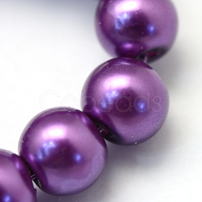 Baking Painted Pearlized Glass Pearl Round Bead Strands HY-Q003-4mm-37-1