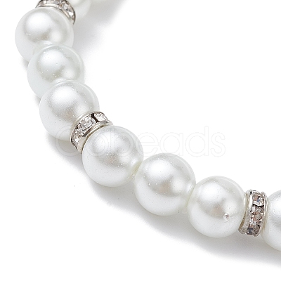 Glass Pearl Beaded Stretch Bracelet BJEW-JB09777-1