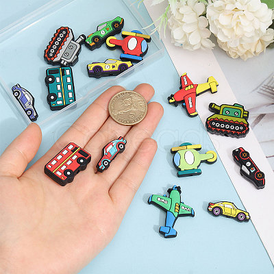 CHGCRAFT 14pcs 14 styles Cartoon Food Grade Silicone Focal Beads SIL-CA0003-40-1