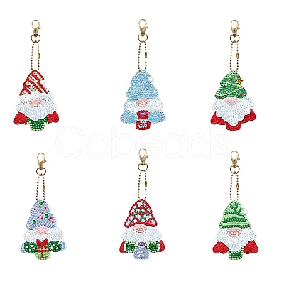 Christmas DIY Diamond Painting Keychain Kits DIAM-PW0010-67T-1