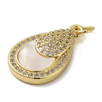 Brass Micro Pave Cubic Zirconia Pendants KK-Q808-23G-1