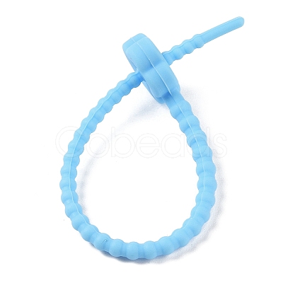 Flower Shape Silicone Cable Zip Ties AJEW-C034-01J-1