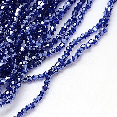 Electroplate Glass Beads Strands EGLA-J026-2mm-F30-1