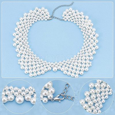 Fingerinspire Vintage ABS Imitation Pearl Bib DIY-FG0003-08-1