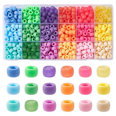 810Pcs 18 Style Opaque & Transparent Plastic Beads KY-YW0001-44-1