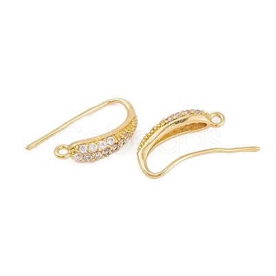 Rack Plating Brass Cubic Zirconia Earring Hooks KK-S374-05G-08-1