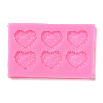 DIY Heart Patterns Cookie Food Grade Silicone Fondant Molds DIY-F072-14-1