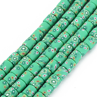 Handmade Polymer Clay Bead Strands X-CLAY-T020-10B-1