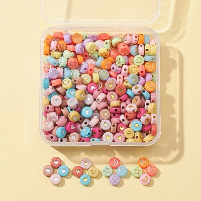 40G 4 Style Opaque Acrylic Beads SACR-FS0001-09-1