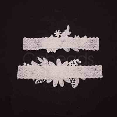 Polyester Lace Elastic Bridal Garters OCOR-WH0075-03-1