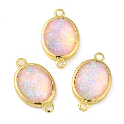 Synthetic Opal Connector Charms KK-S370-03G-1