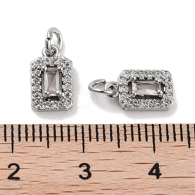 Brass Micro Pave Cubic Zirconia Charms KK-C051-11P-03-1