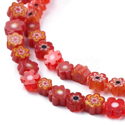 Handmade Millefiori Glass Bead Strands LAMP-J035-6mm-07-1