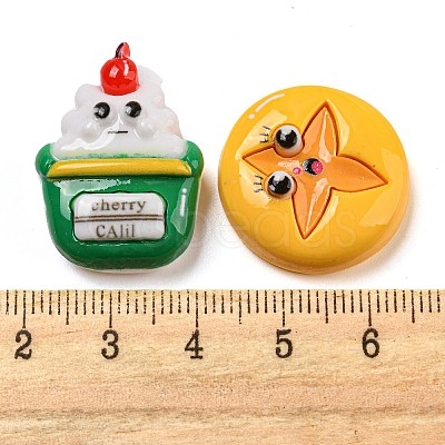 Opaque Resin Decoden Cabochons RESI-C046-04-1