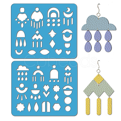 2Pcs 2 Style Acrylic Earring Handwork Template DIY-WH0573-005-1