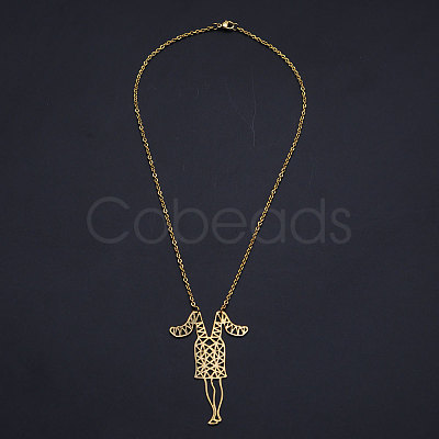 201 Stainless Steel Pendant Necklaces NJEW-S105-JN621-45-2-1