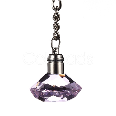 Diamond Shape Faceted Glass Keychain KEYC-F032-A05-1