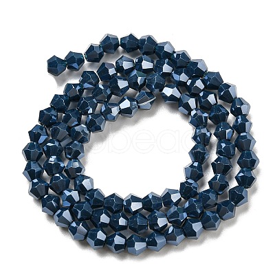 Opaque Solid Color Electroplate Glass Beads Strands EGLA-A039-P4mm-A09-1