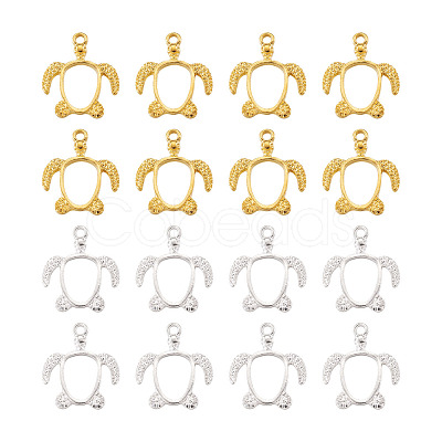 Craftdady 40Pcs 2 Colors Alloy Open Back Bezel Pendants FIND-CD0001-05-1