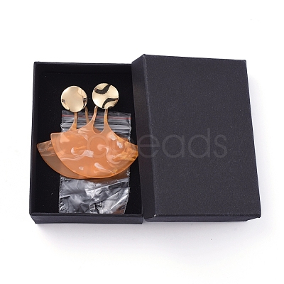 Cellulose Acetate(Resin) Dangle Stud Earrings EJEW-JE04076-1