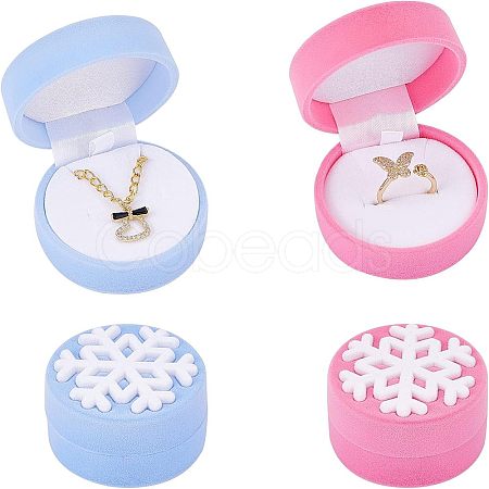 CHGCRAFT 4Pcs 2 Colors Velvet Jewelry Packing Boxes VBOX-CA0001-003-1