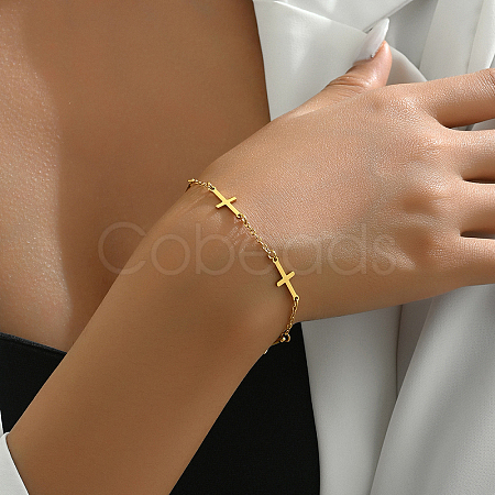 Elegant Stainless Steel Link Bracelets VR7630-2-1