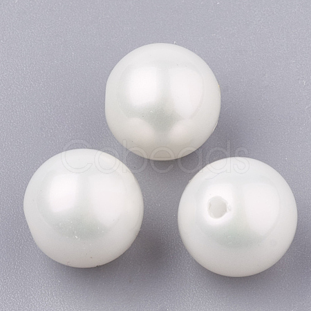 Eco-Friendly Plastic Imitation Pearl Beads MACR-T019-6mm-1