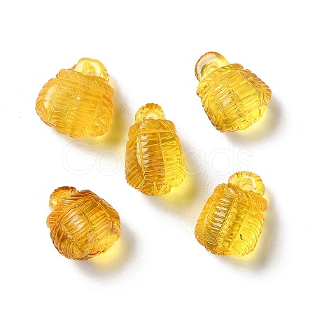 Natural Baltic Amber Basket Charms G-NH0001-04-1