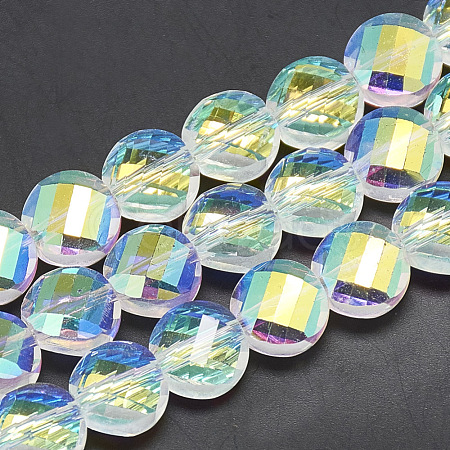 Electroplate Glass Beads Strands EGLA-Q098-A02-1