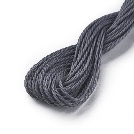 Round Waxed Polyester Cord YC-WH0005-01-1