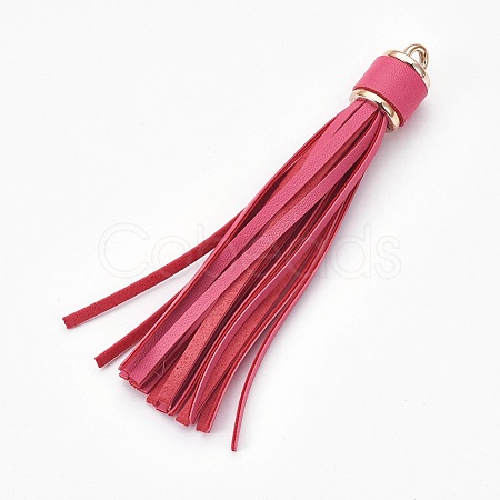 Imitation Leather Tassel Big Pendants Decorations X-AJEW-WH0050-A08-1