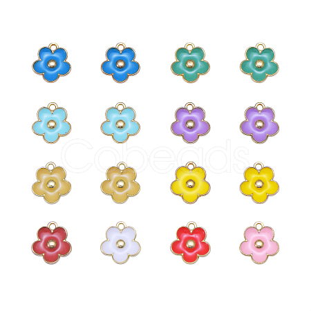 20Pcs 10 Colors Light Gold Plated Alloy Enamel Charms ENAM-CJ0001-65-1