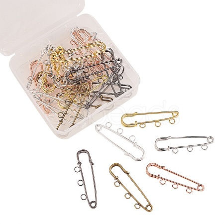30Pcs 6 Colors Iron Safety Pins IFIN-CJ0001-56-1