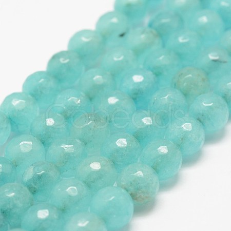 Faceted Natural White Jade Beads Strands X-G-F447-8mm-I14-1