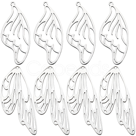 SUNNYCLUE 12Pcs 2 Style 201 Stainless Steel Pendants STAS-SC0006-46-1