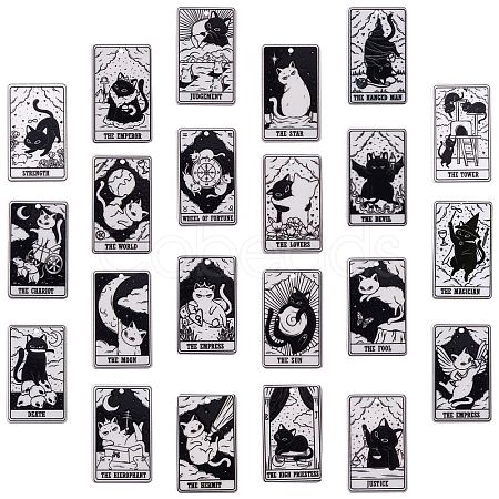 22Pcs 22 Style Tarot Theme Printed Acrylic Pendants MACR-SZ0001-81-1