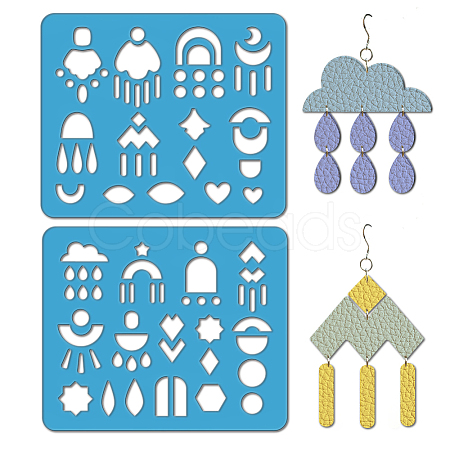 2Pcs 2 Style Acrylic Earring Handwork Template DIY-WH0573-005-1