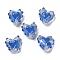 Handmade Lampwork Beads, with Enamel, Heart, Cornflower Blue, 14~15x15~15.5x8.5~9.5mm, Hole: 1.4mm