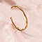 Vintage Bamboo Joint 304 Stainless Steel Cuff Bangles for Women