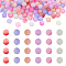 120Pcs 6 Colors Acrylic Beads, Rose, Mixed Color, 8mm, Hole: 1.6mm, 20pcs/color