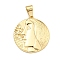 Brass Pendants, Real 18K Gold Plated, Virgo, 23x21x2.8mm, Hole: 4mm