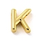 Brass Pendants, Real 18K Gold Plated, Letter K, 8.5x7x3mm, Hole: 1.2mm