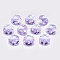 Faceted Glass Rhinestone Charms, Imitation Austrian Crystal, Flat Round, Violet, 12x6mm, Hole: 1.5mm