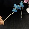 Alloy Hair Sticks, Hair Accessories for Women Girls, Deep Sky Blue, 180mm