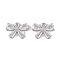 Brass Micro Pave Clear Cubic Zirconia Charms, Long-Lasting Plated, Bowknot, Platinum, 8.5x11.5x3mm, Hole: 1mm