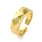 Brass Rings, Real 18K Gold Plated, Rhombus, Inner Diameter: 18mm