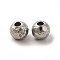 Non-Tarnish 201 Stainless Steel Beads, Textured, Round, Stainless Steel Color, 5mm, Hole: 1.5mm