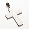 Non-Tarnish Cross with Words 304 Stainless Steel Pendants, Stainless Steel Color, 44x30x2mm, Hole: 4x8mm